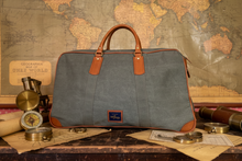 1940s LEATHER AND CANVAS KIT BAG LARGE (GREEN)