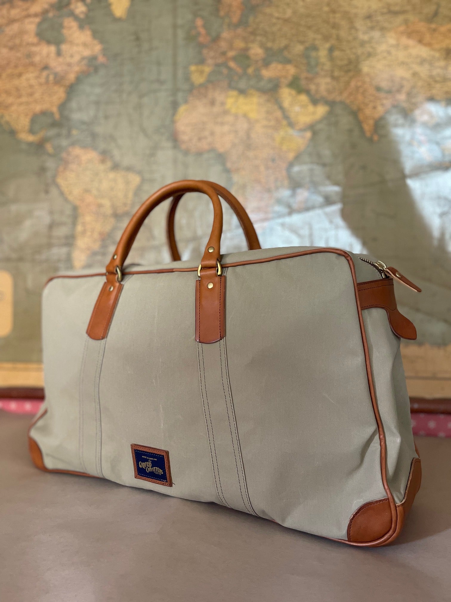 VINTAGE KIT BAG IN LEATHER AND CANVAS 