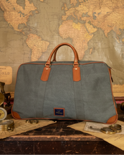 1940s LEATHER AND CANVAS KIT BAG LARGE (GREEN)