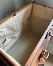 Interior of Vintage 1930s Leather Gladstone Kit bag in perfect condition.