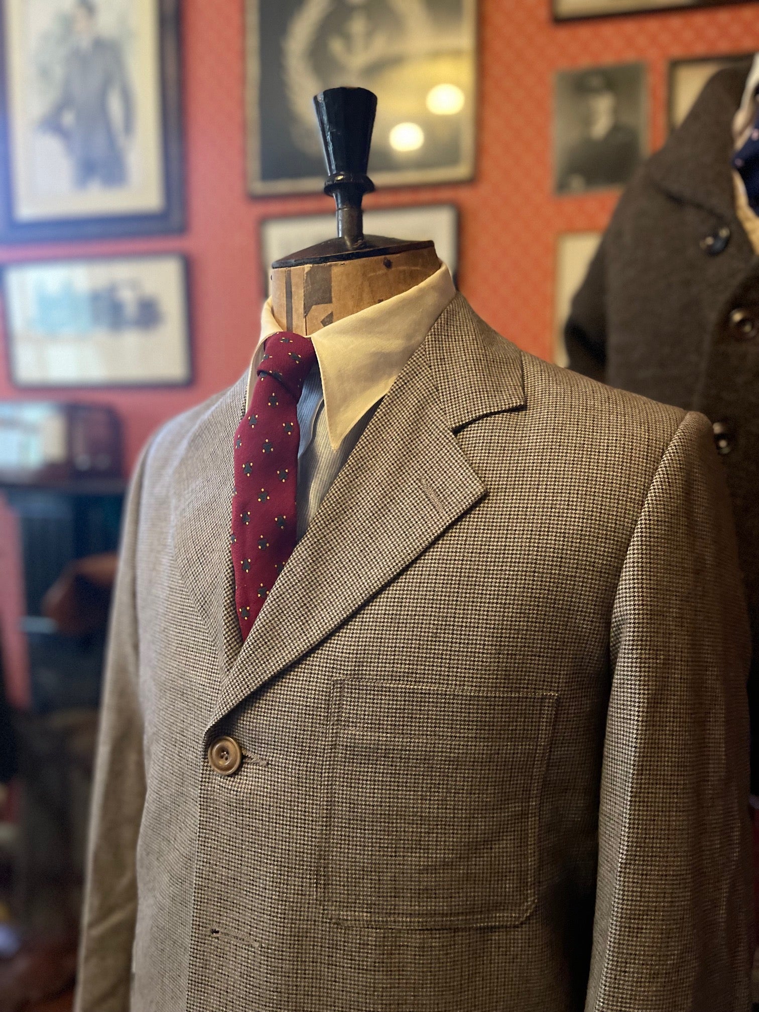 1940s CASHMERE/WOOL DOGTOOTH TWEED JACKET