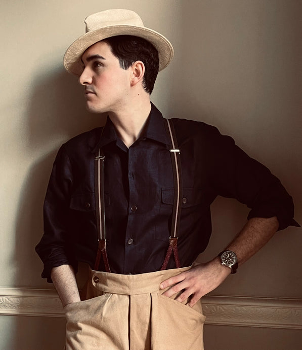 1940s Navy panama shirt