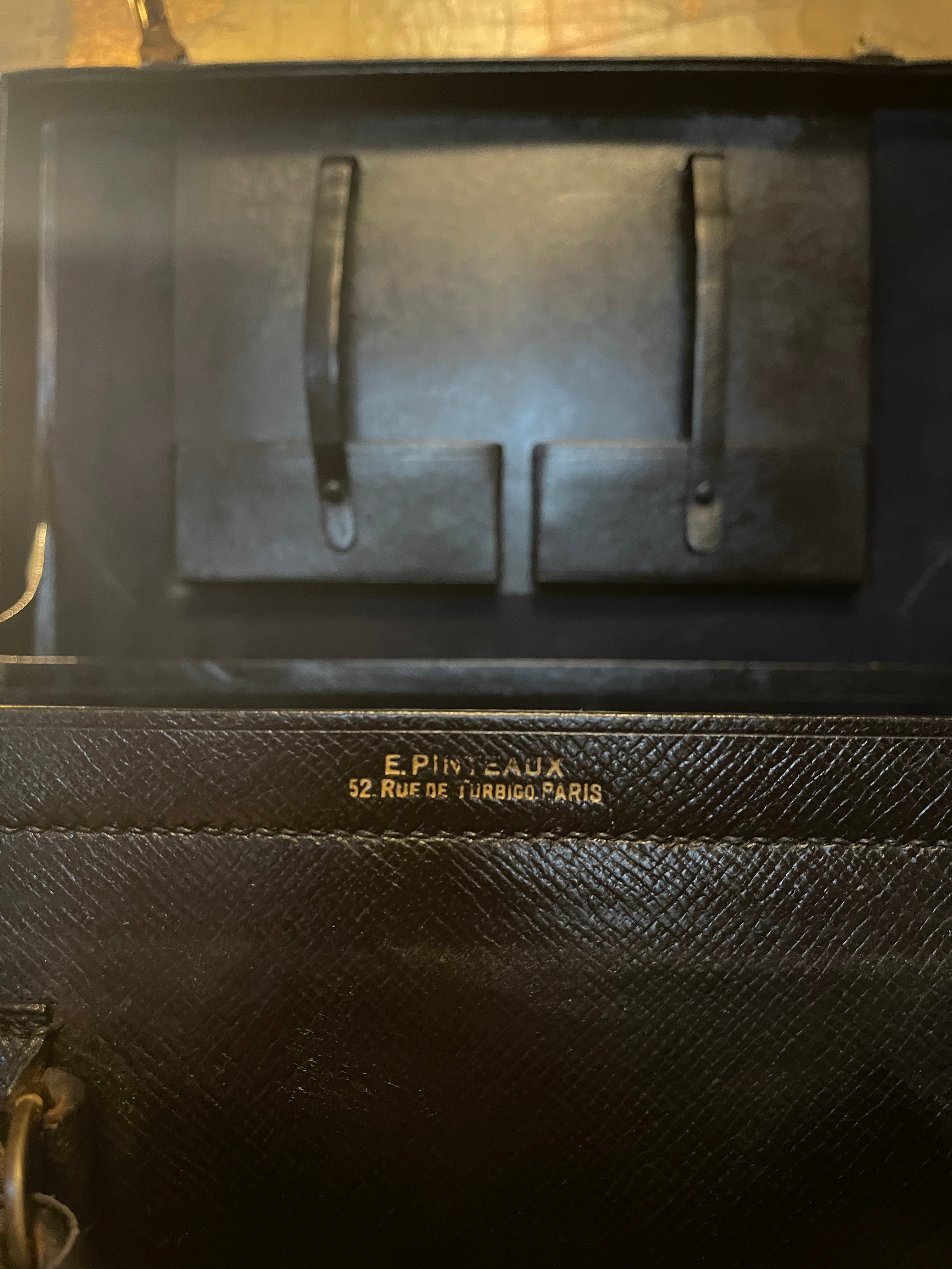 Pristine 1910s E. Pinteaux & Cie Leather Suitcase