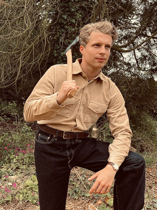 Vintage  tan moleskin work shirt