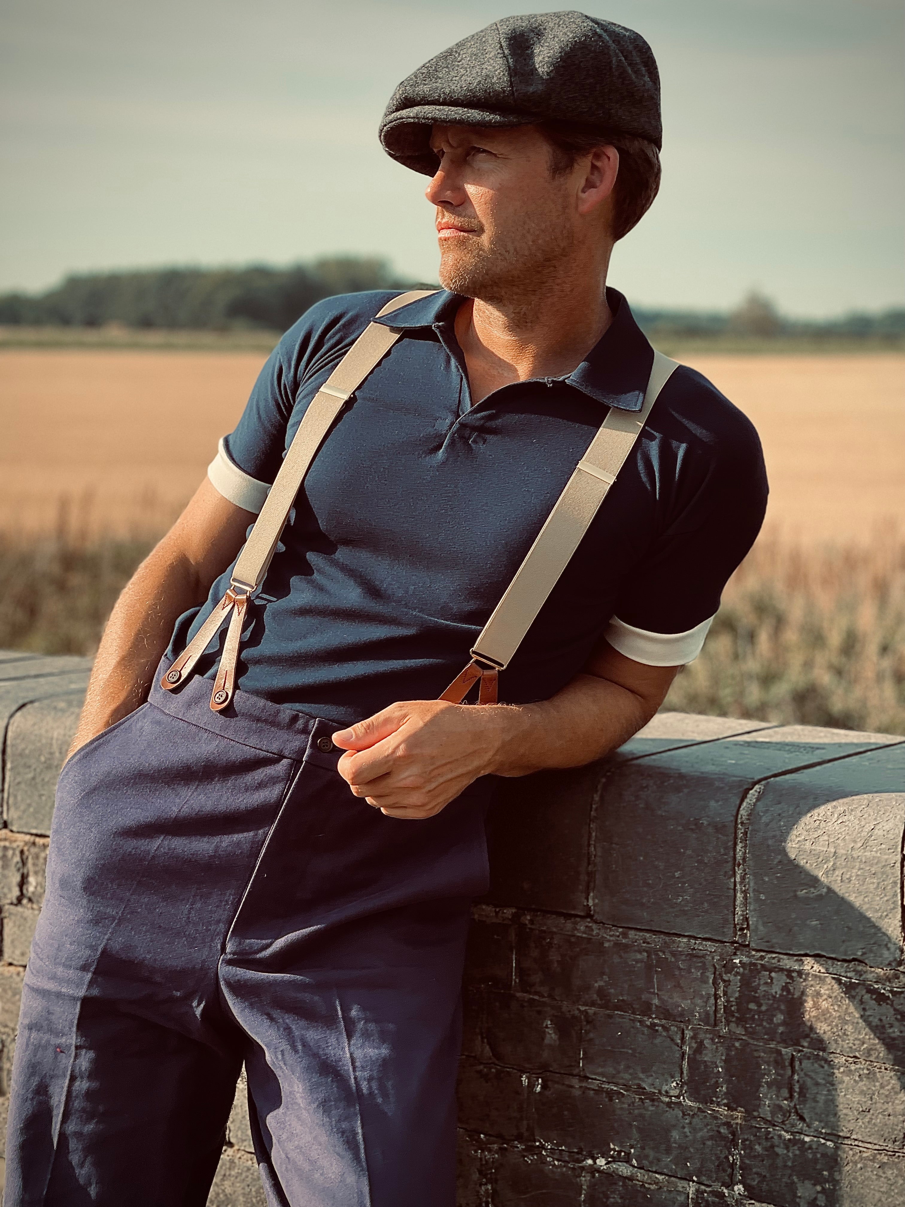 THE REDFORD SHIRT - NAVY & ECRU