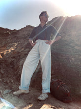 1940s "St.Tropez" trouser in Sky Blue Bull Denim