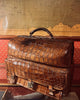 Crocodile leather gladstone bag