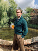 1930s Shawl Neck Sweater Green - "The Alfred"