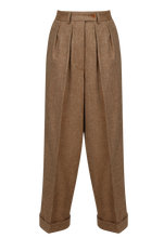 Pleated tweed trouser