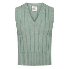 1930s ribbed slipover in willow green