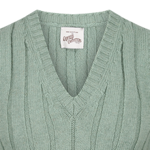 1930s ribbed slipover in willow green