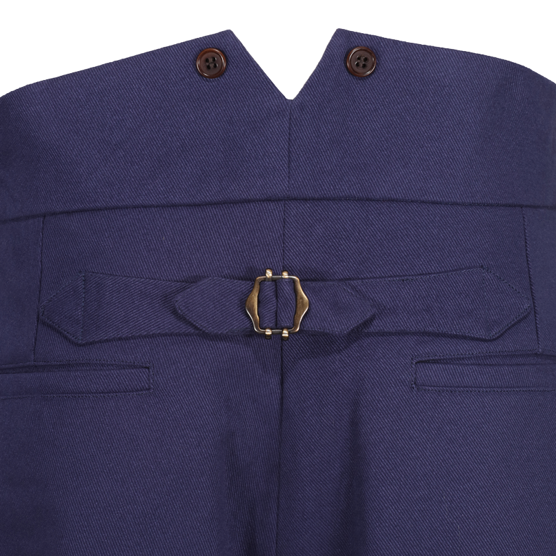 Cinch back navy trouser