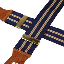 Wide Navy & Double Khaki red stripe brace