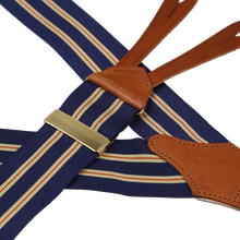 Wide Navy & Double Khaki red stripe brace