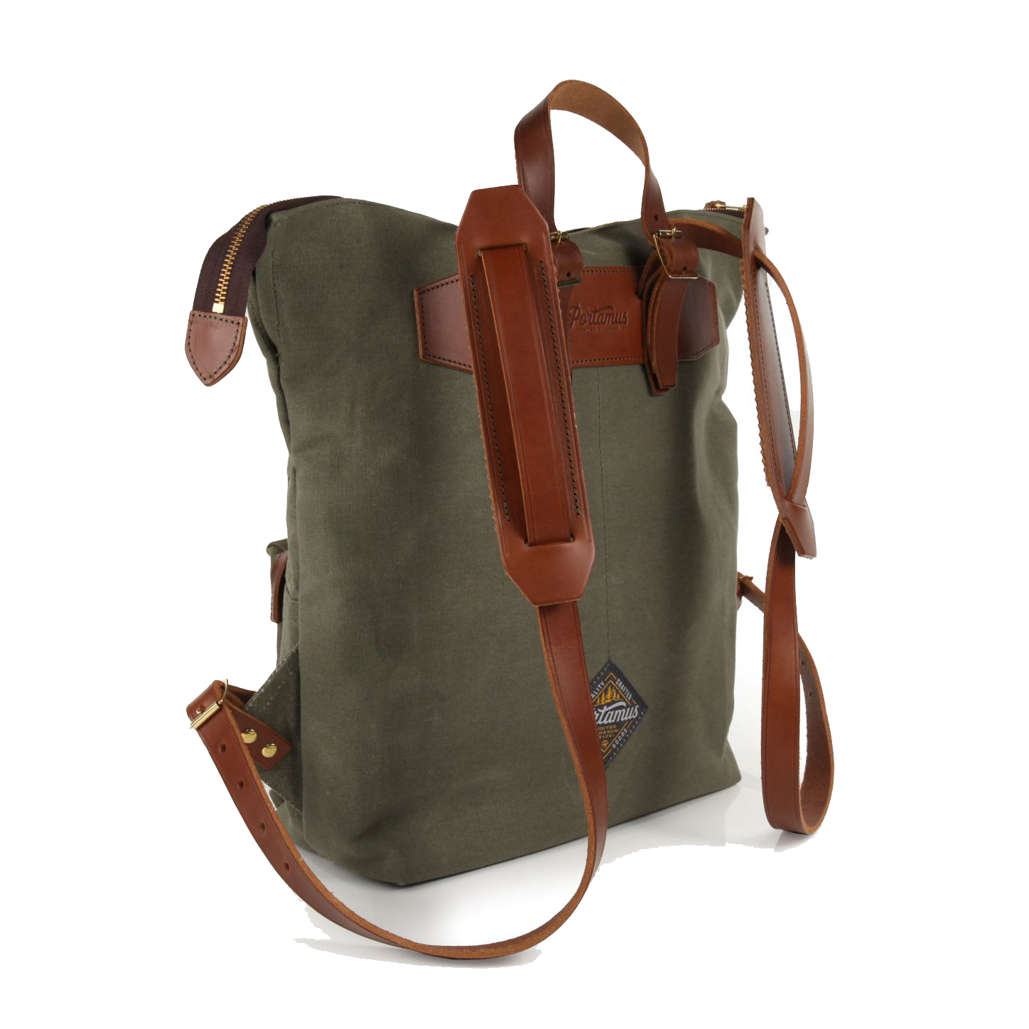 HANDMADE LEATHER & CANVAS BACKPACK - SHORTWOOD - MADE BY BEN AT PORTAMUS