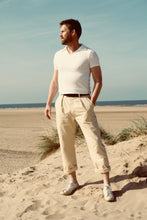 Pleated canvas trouser