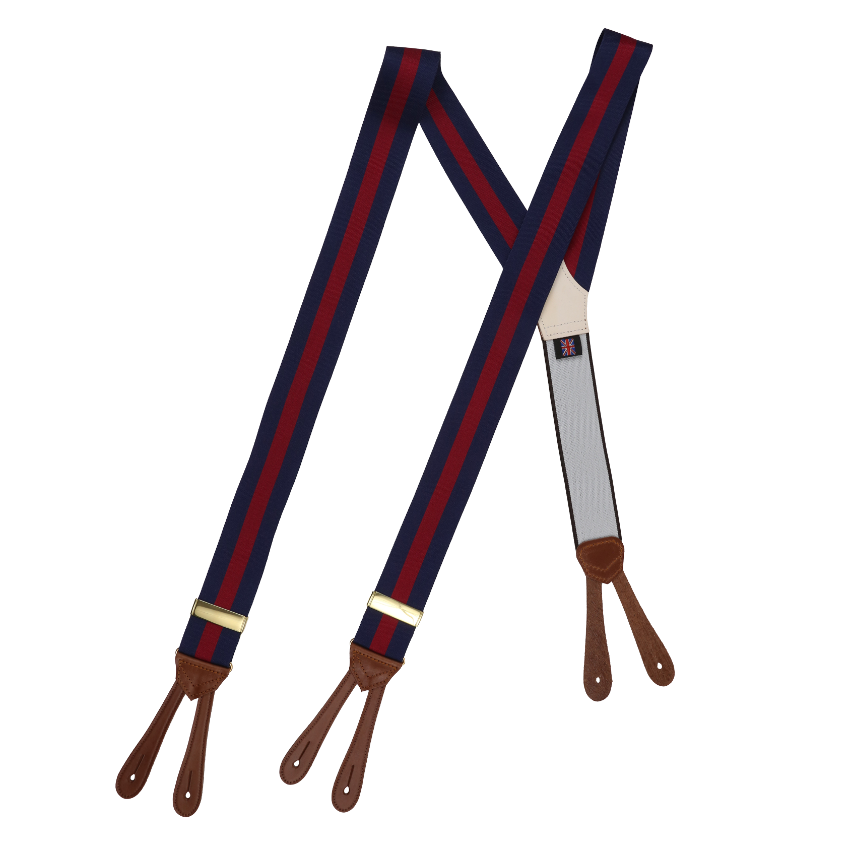 Wide Navy Red Stripe brace Oldfield Outfitters