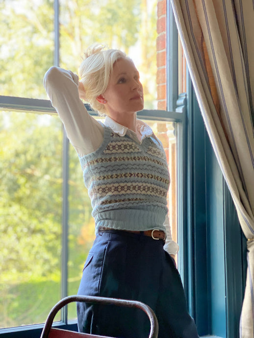 Sky Blue Fair Isle slipover