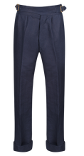 1940s Laszlo trouser in Navy Irish linen
