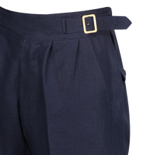 1940s Laszlo trouser in Navy Irish linen