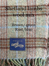 Shetland wool Blanket with English Crafted Vintage leather handle and straps