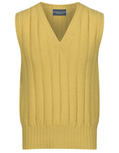 1930s Mustard V neck slip over knitted in Shetland