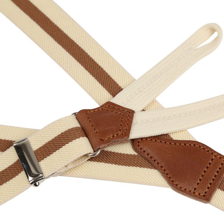 NARROW CREAM & BROWN BRACE