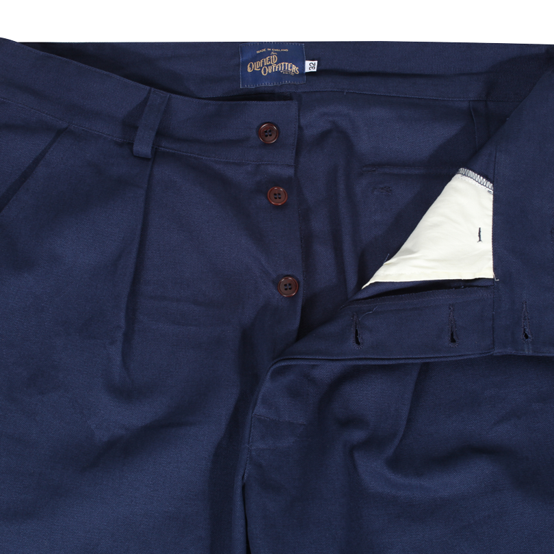 1930s Navy Canvas Beach Trouser