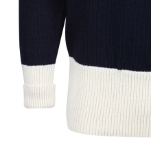 1920s Biker sweater in Navy & Ecru
