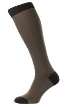 Panthrella, "Tewkesbury Dark Brown mix", Over the Calf sock