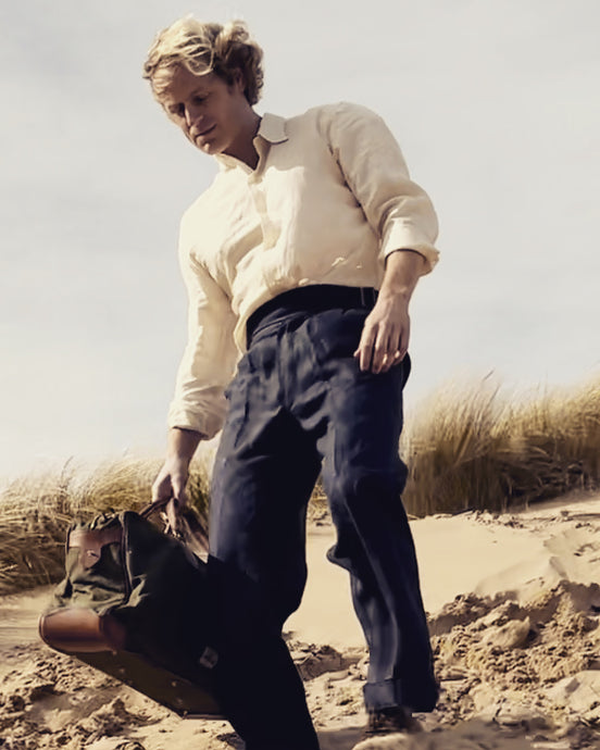 1940s Laszlo trouser in Navy Irish linen